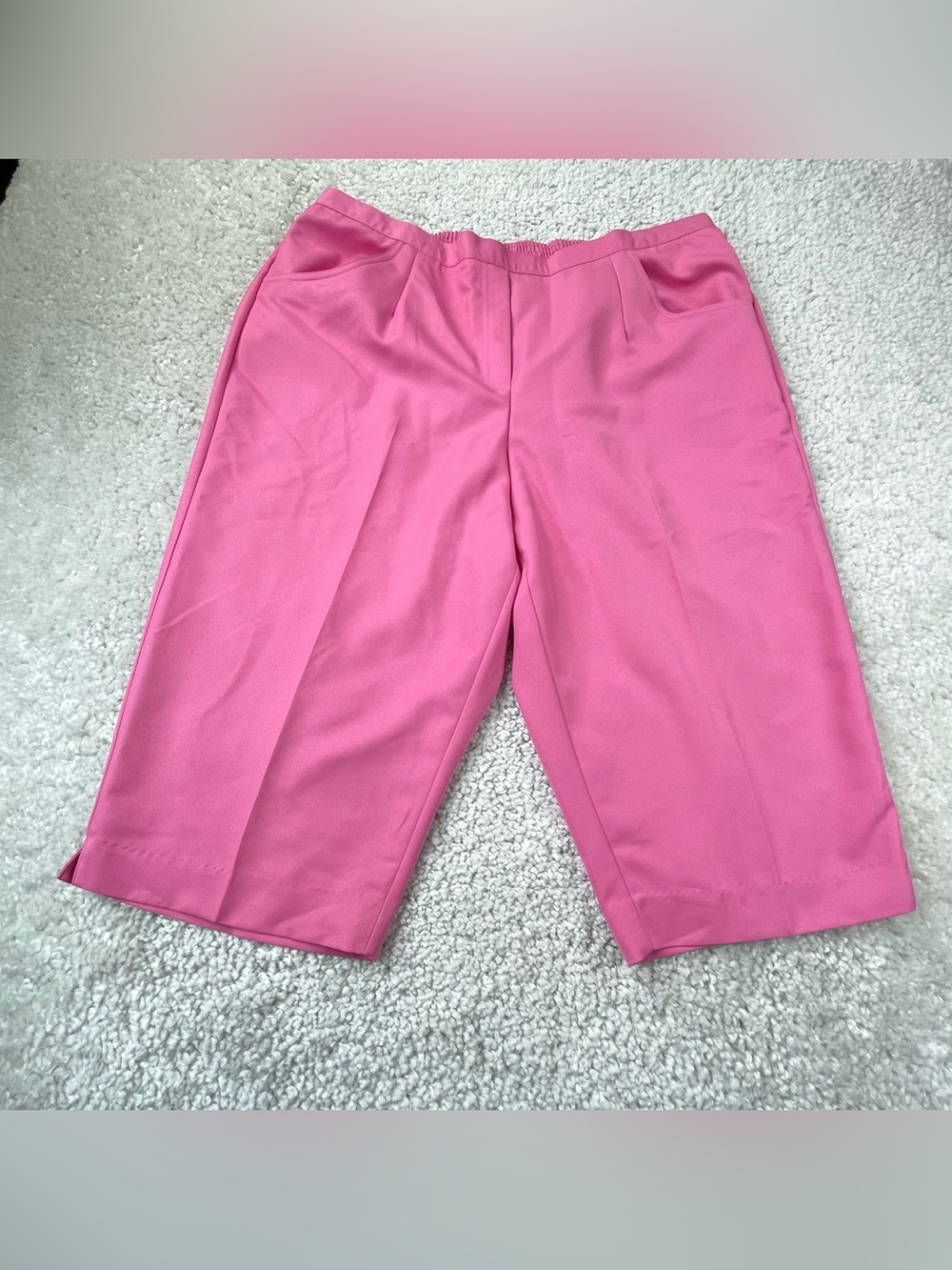 NWT Alfred Dunner Capri Pants Pockets Pull On Acapulco Flamingo Pink 18W
